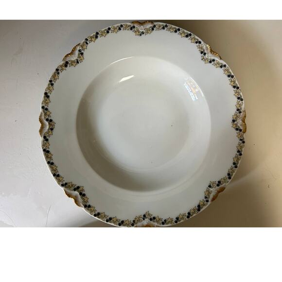 Limoges by Frank Haviland-8 plates/10 lunch/4 soup-Gold yellow ivy - Picture 2 of 9